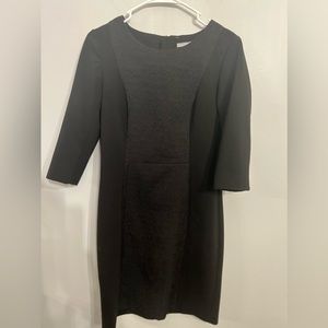 H&M Little Black‎ Dress 3/4 Sleeve Slimming Detail Size 8